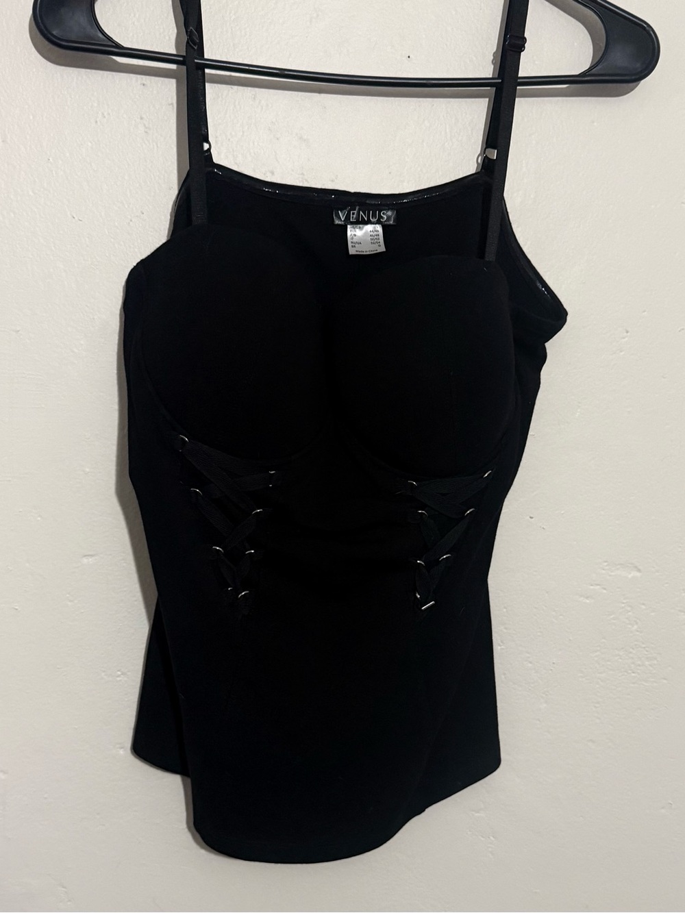 VENUS Black Lace-Up Bustier Cami